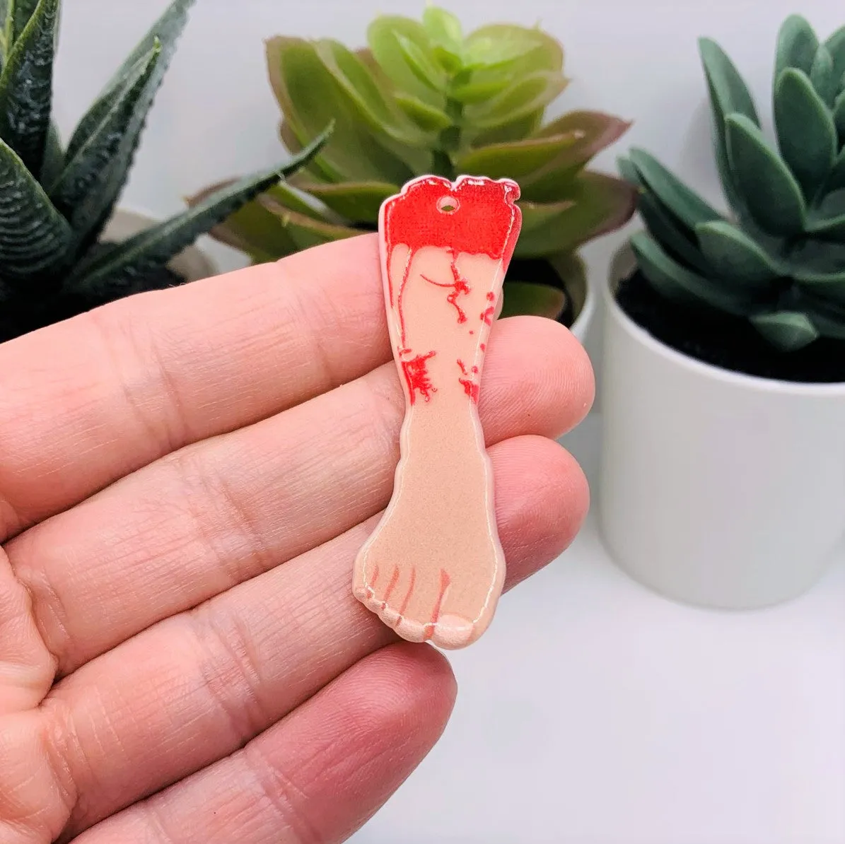 1, 4 or 20 Pieces: Acrylic Severed Leg Limb Charm - Double Sided