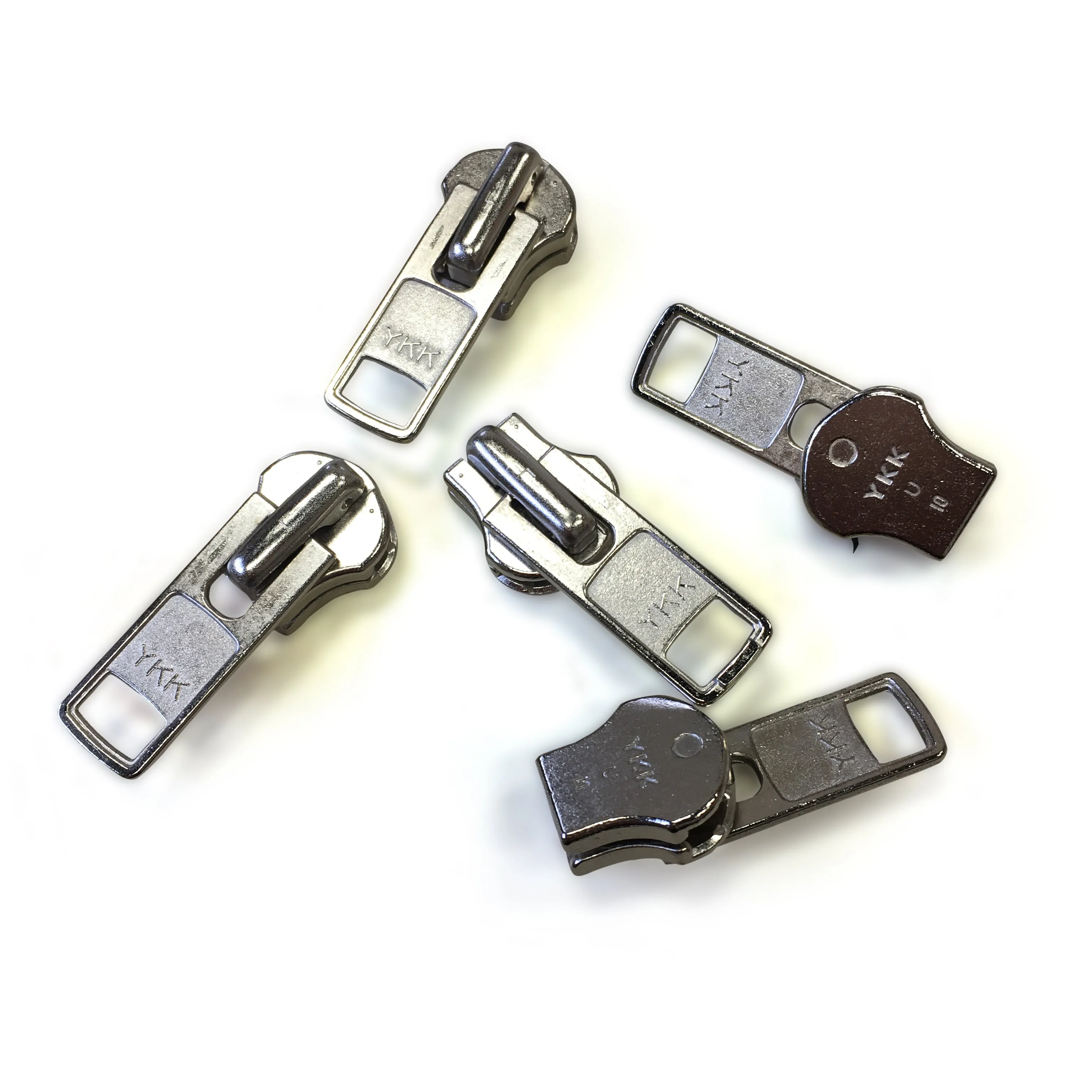 #10 YKK Metal Short Tab Slider Nickel 5 Pack