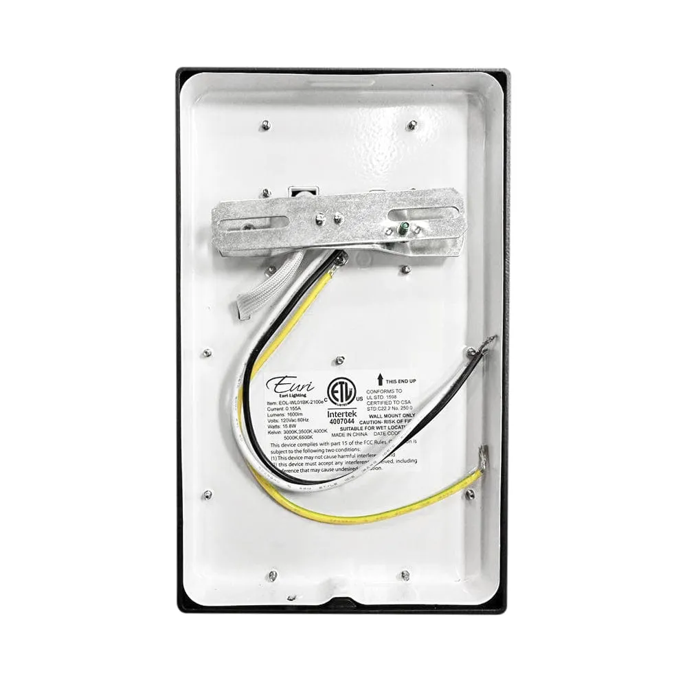 15.8W Mini Outdoor LED Wall Pack with Matte Black Aluminum Die Cast & Frosted Plastic Lens