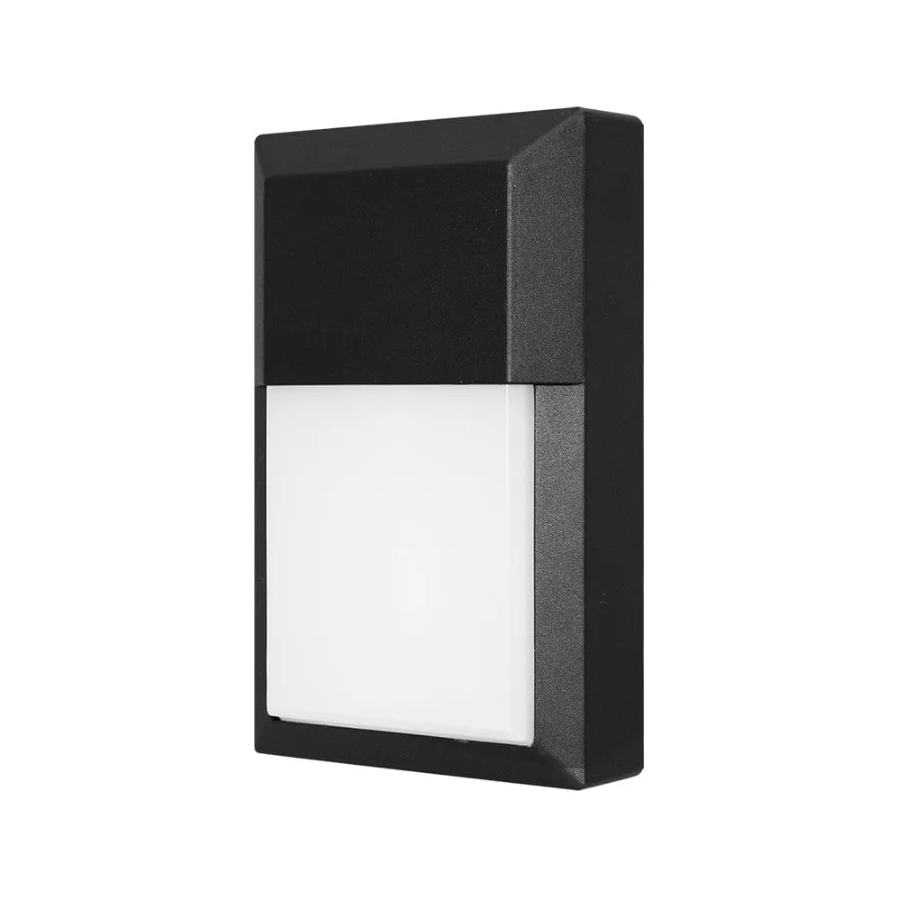 15.8W Mini Outdoor LED Wall Pack with Matte Black Aluminum Die Cast & Frosted Plastic Lens