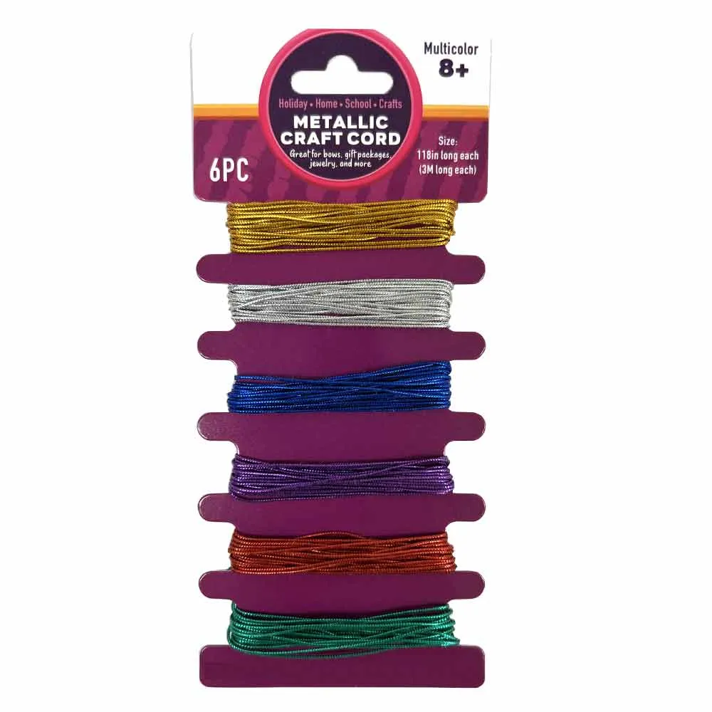 4 Packs Metallic Craft Cord Jewelry Making Thread Gift Wrapping String 80 Yards