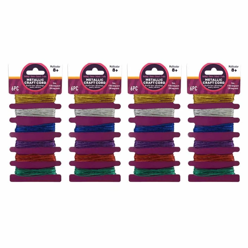 4 Packs Metallic Craft Cord Jewelry Making Thread Gift Wrapping String 80 Yards