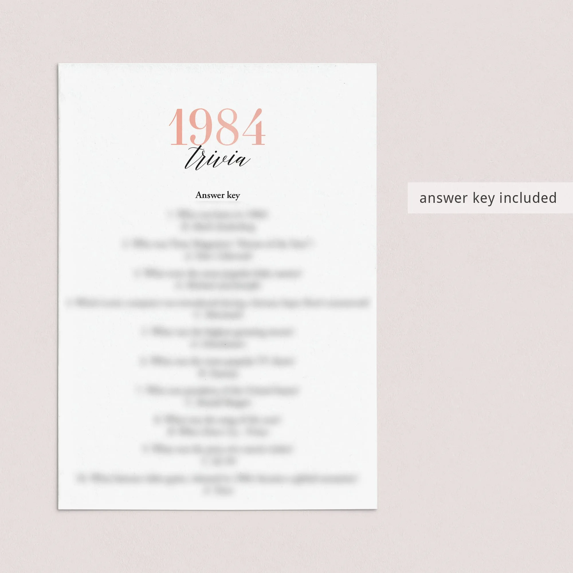 40th Birthday Games For Her Born in 1984