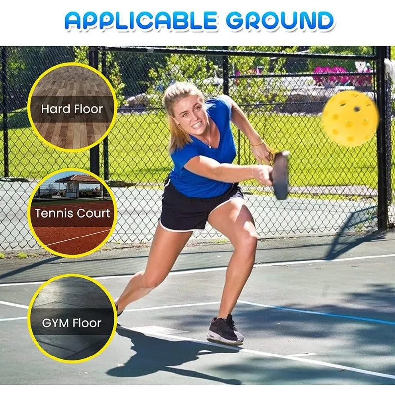 4pcs/set Pickleball Ball 74MM Durable 40 Holes Outdoor Pickleballs