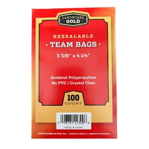 5000ct Case Resealable Team Bags / Sleeves - Cardboard Gold