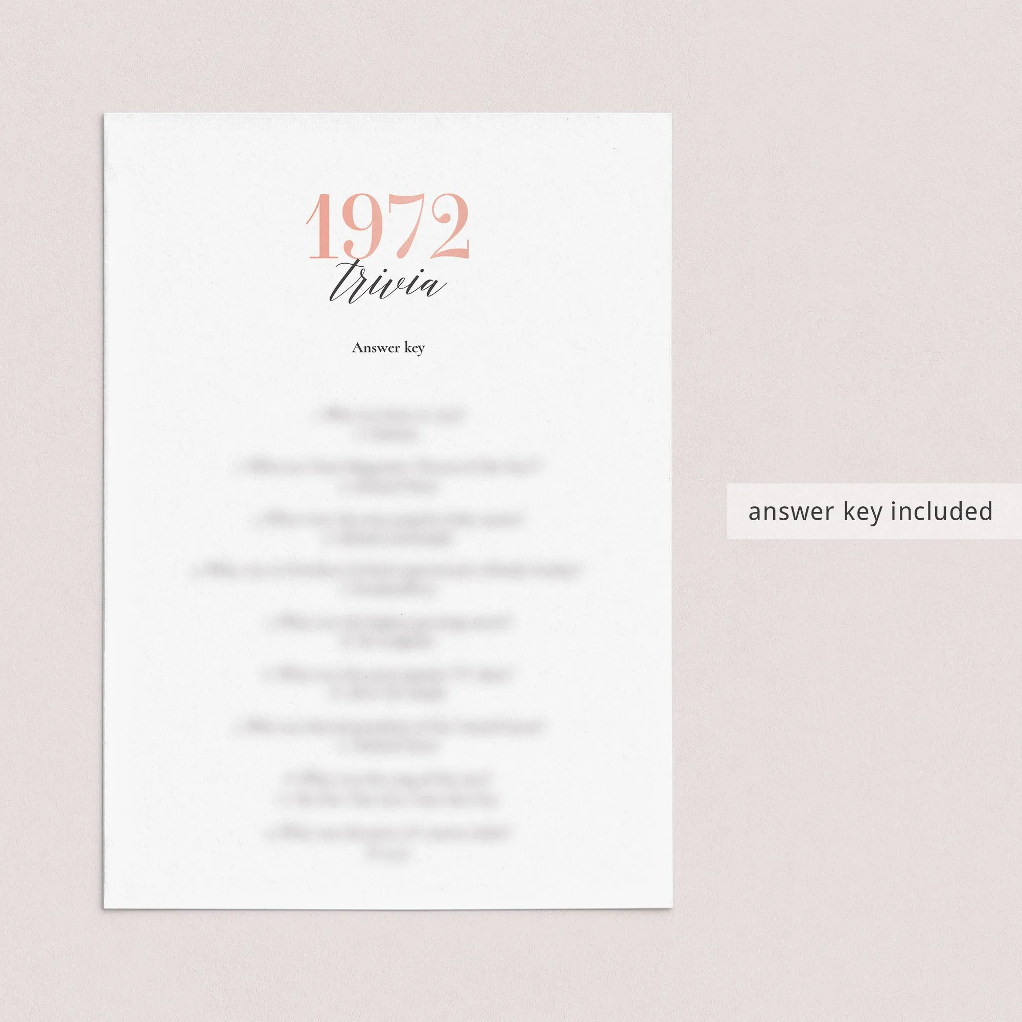 52nd Birthday Games For Women Born in 1972