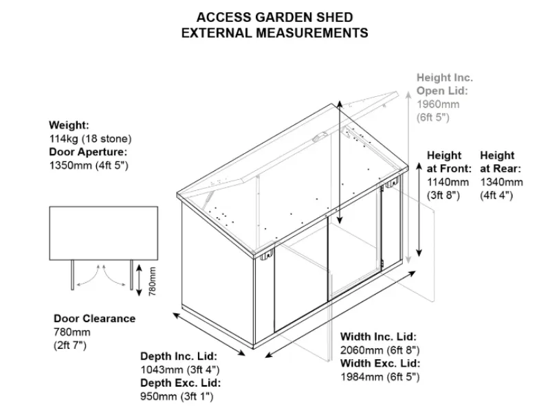 7ft x 4ft Metal Shed (The Access)