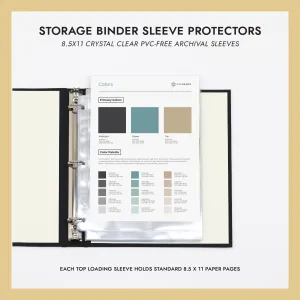 8.5x11 Storage Binder Sheet Protectors (for 8.5 x 11 Documents) Set Of 10