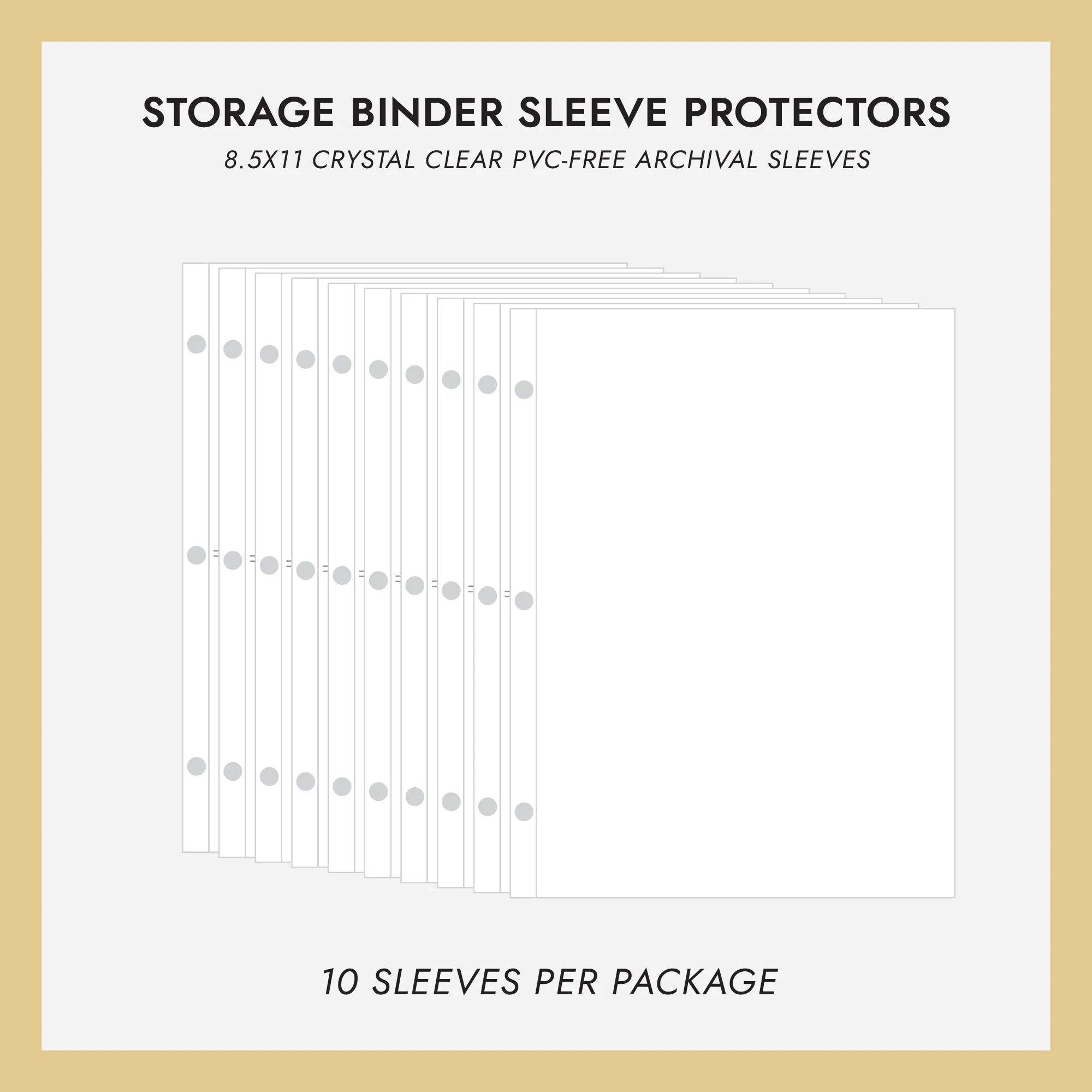 8.5x11 Storage Binder Sheet Protectors (for 8.5 x 11 Documents) Set Of 10