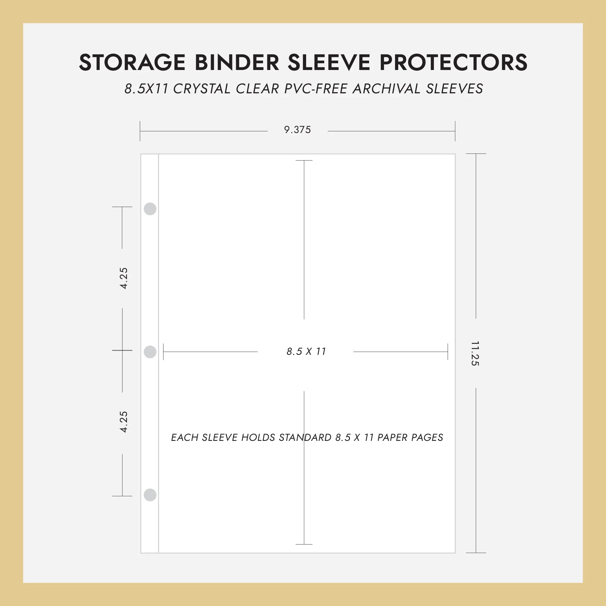 8.5x11 Storage Binder Sheet Protectors (for 8.5 x 11 Documents) Set Of 10