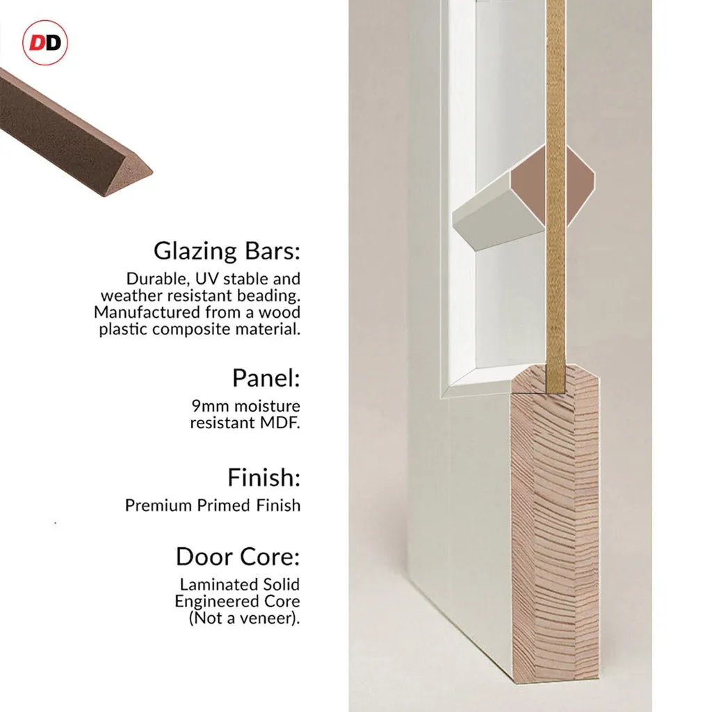Adina Panel Solid Wood Internal Door UK Made  DD0107P - Cloud White Premium Primed - Urban Lite® Bespoke Sizes