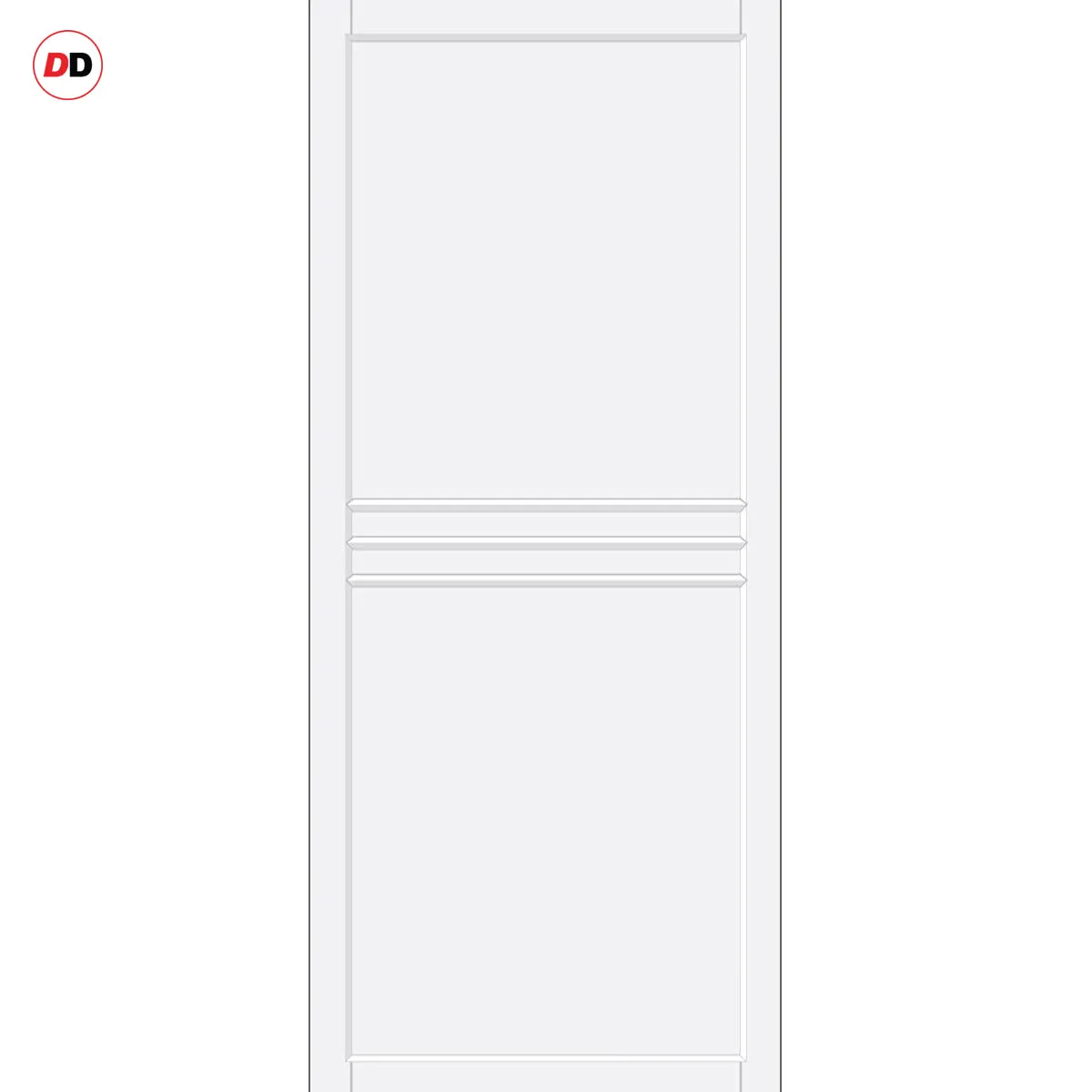 Adina Panel Solid Wood Internal Door UK Made  DD0107P - Cloud White Premium Primed - Urban Lite® Bespoke Sizes
