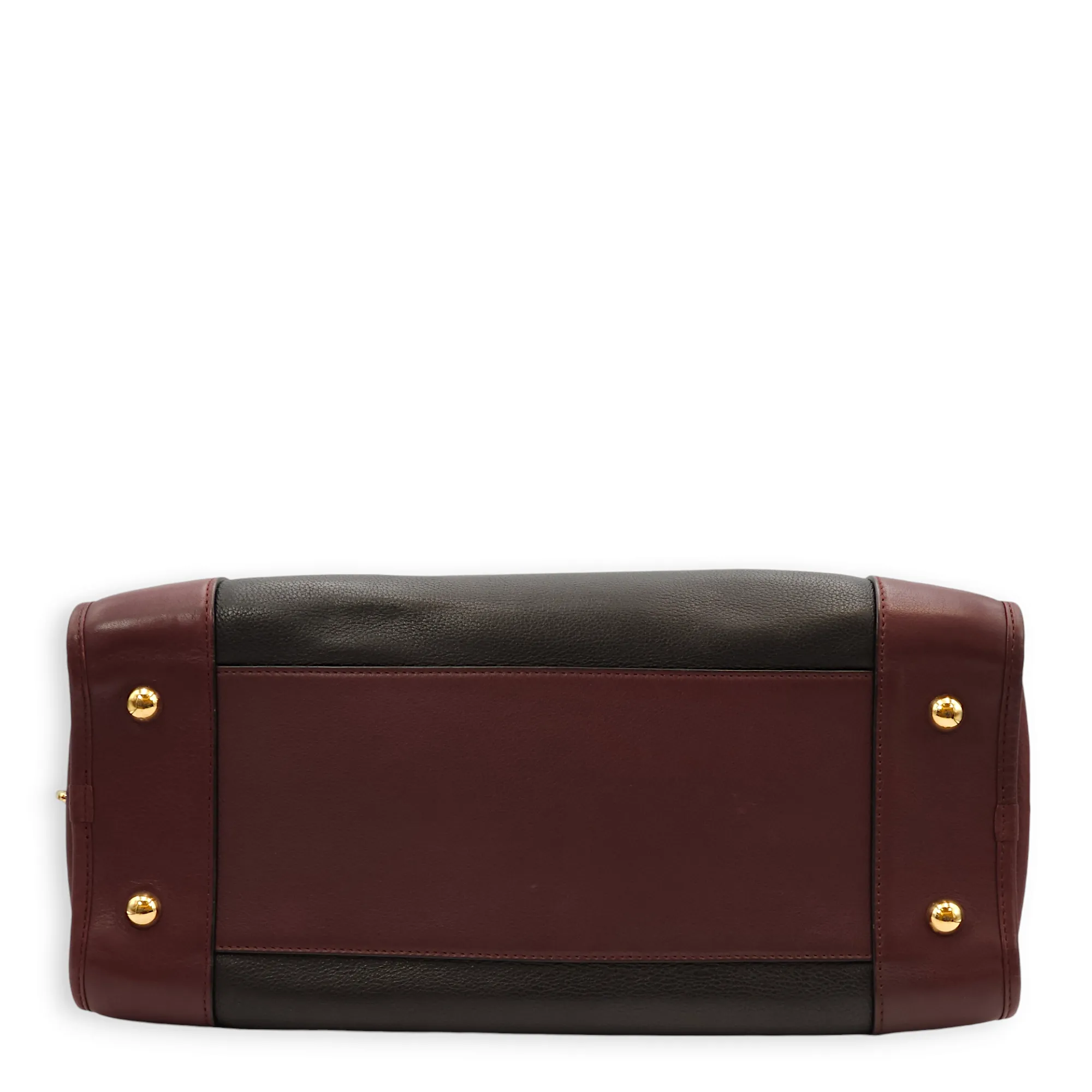 Amazona 36 Black, Brown, Burgundy Top Handle Bag in Calfskin, Gold hardware