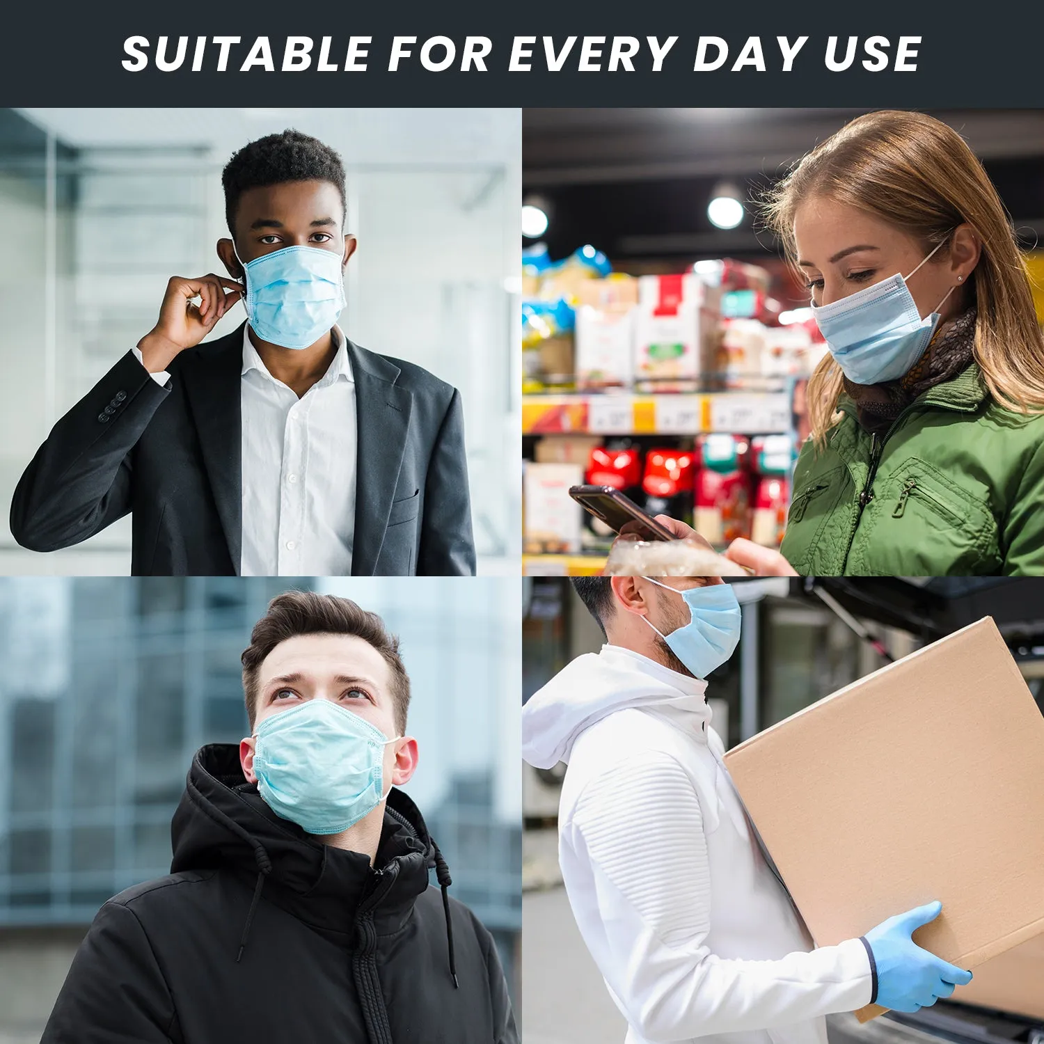 Amlife Face Mask Packs Disposable 3-Ply Filter - Made in USA with Imported Fabric - Yellow