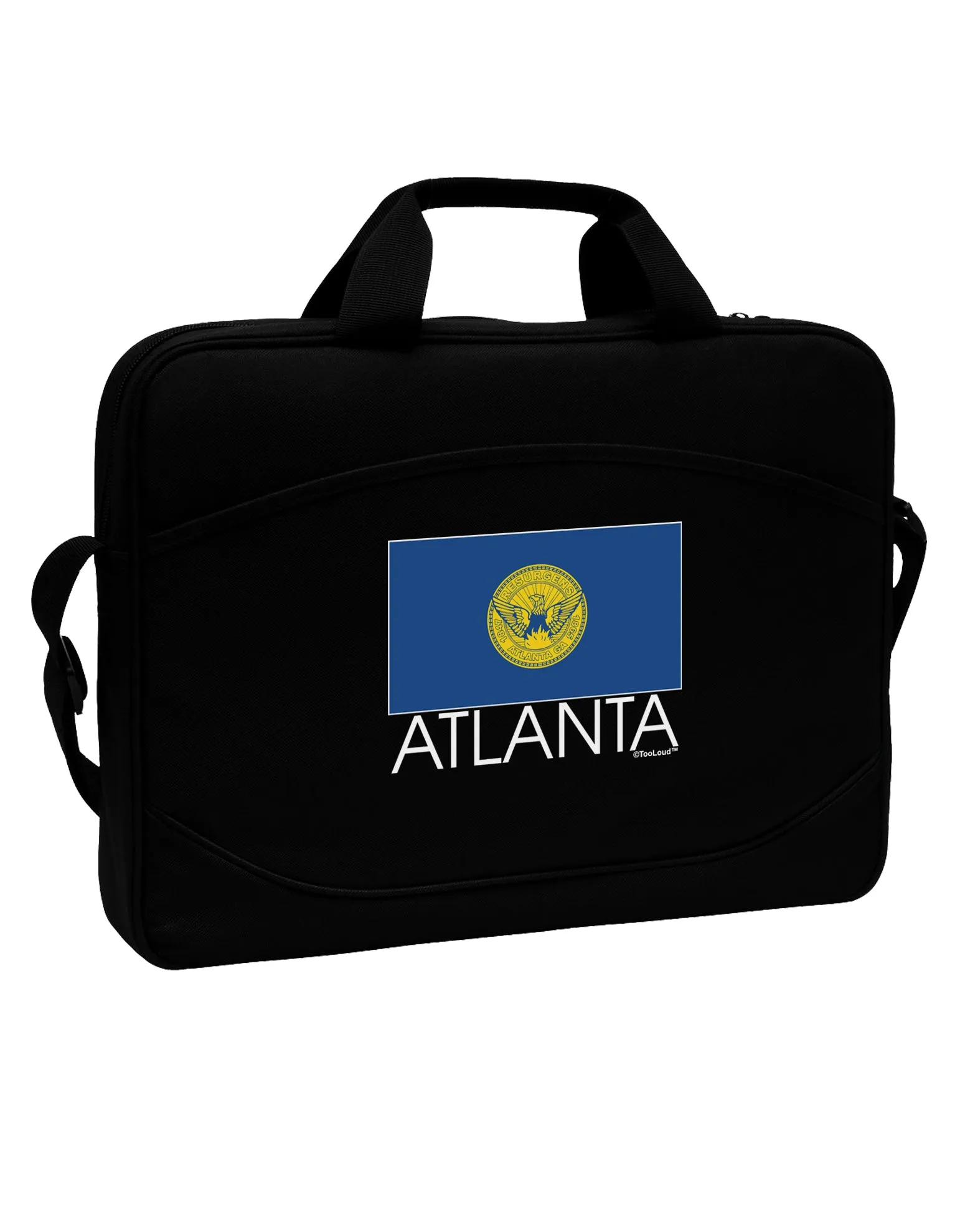 Atlanta Georgia Flag Text 15&#x22; Dark Laptop / Tablet Case Bag by TooLoud