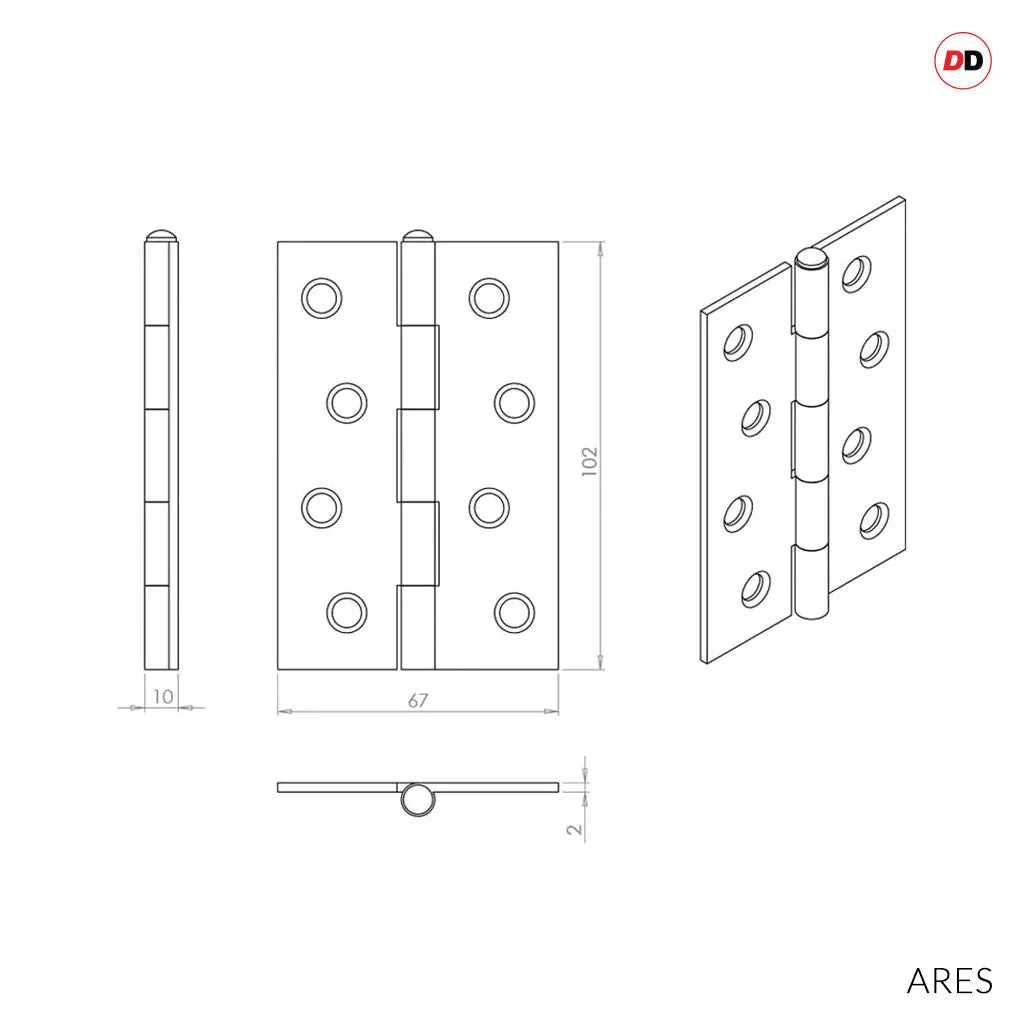 Bari Double Door Lever Handle Pack - 8 Square Hinges - Satin Finish - Combo Handle and Accessory Pack