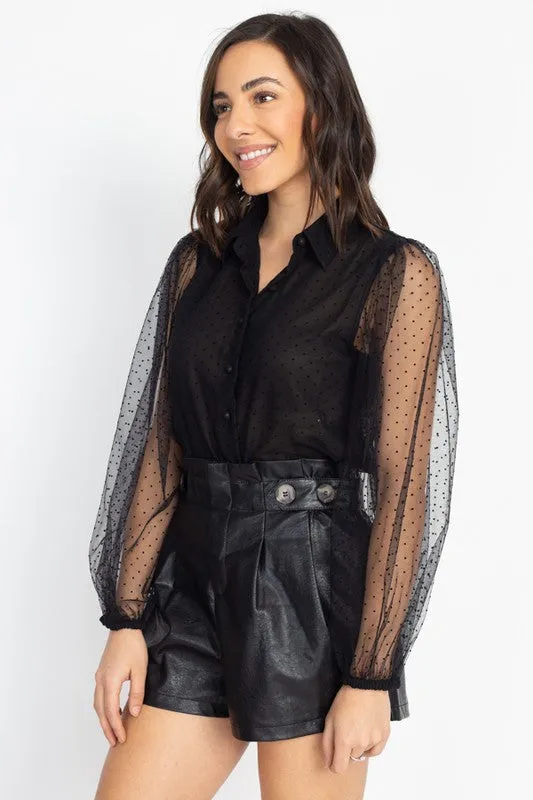 Black Bishop Sleeve Shirt