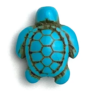 Blue Turtle Beads, Faux Turquoise, 3/4" Howlite Stone, Pack of THREE Turtles, #LP-25