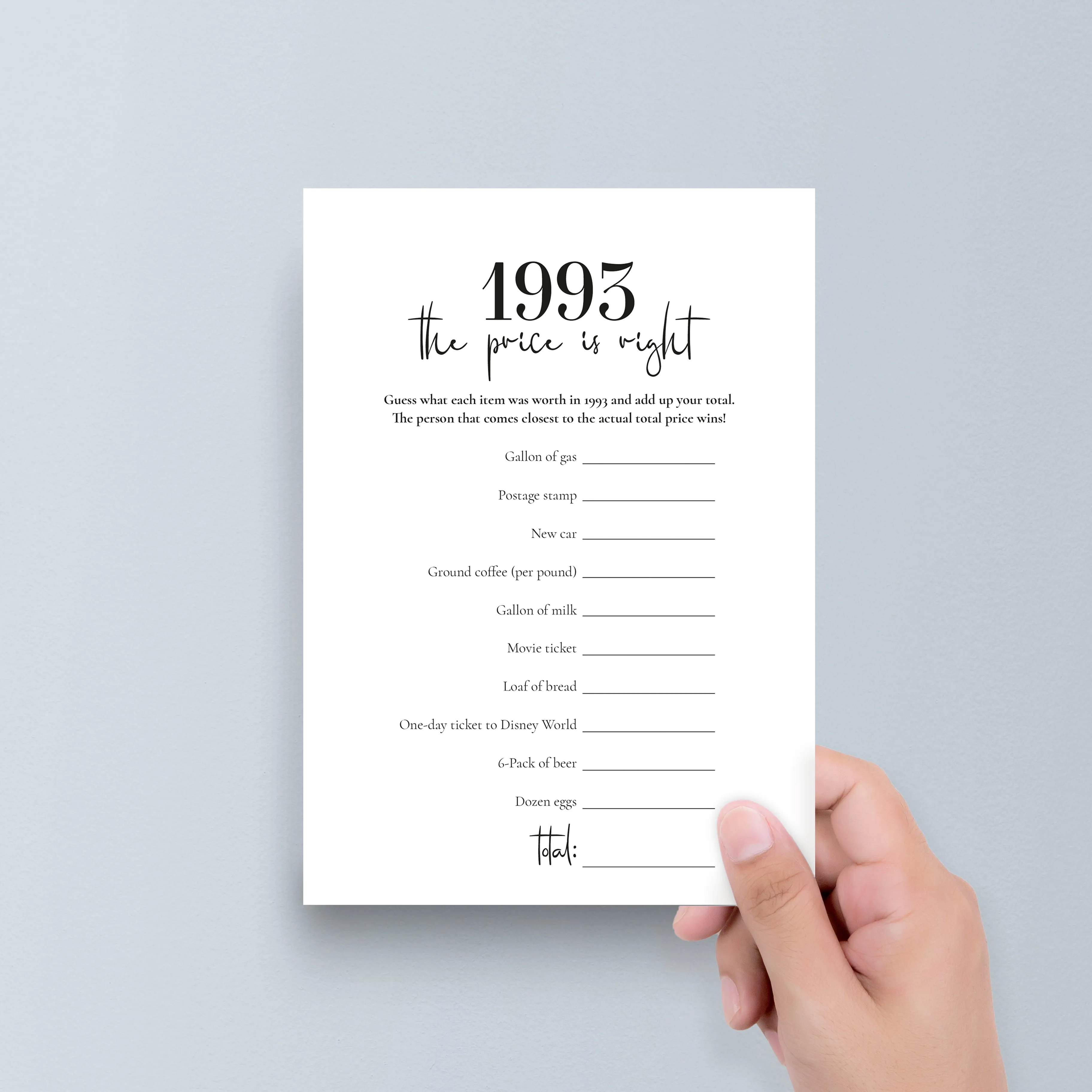 Born in 1993 31st Birthday Party Games Bundle For Men