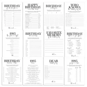 Born in 1993 31st Birthday Party Games Bundle For Men