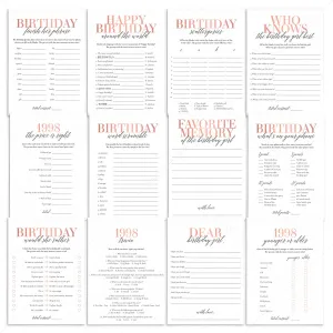 Born In 1998 26th Birthday Party Games Bundle For Women