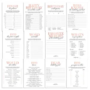 Born In 1999 25th Birthday Party Games Bundle For Women