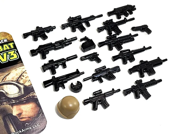BrickArms Modern Combat Assault Weapons Pack V3 Weapons Military Pack for Minifigures