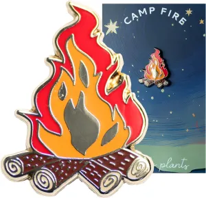 Campfire Enamel Pin - Stylish Wilderness Camping Badge for Nature Lovers - Unique Outdoor Adventure Pin for Hikers & Campers - Backpacker Firepit Lapel Pin Design - Camping Themed Accessories