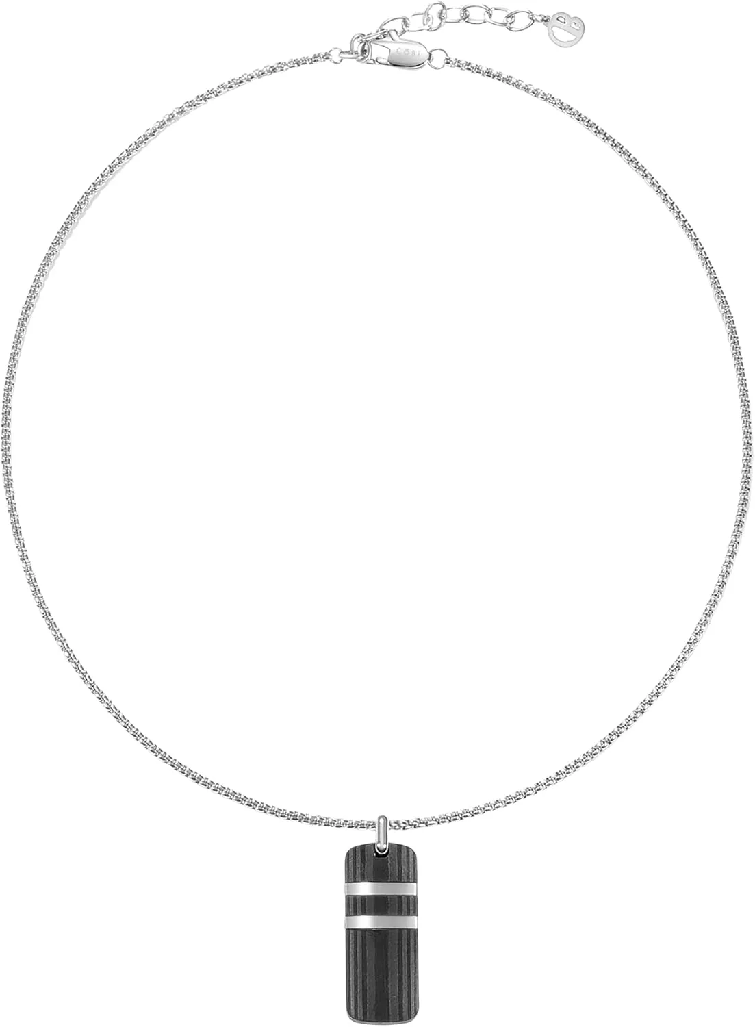 COBI 316L Stainless Steel Pendant Necklaces for Men, Cuban Link Chain Necklace, Black Silver Cross Dog Tag, Engraved Cylinder Compass, Minimal Box Chain Jewelry, Hypoallergenic Everyday Wear, Gift
