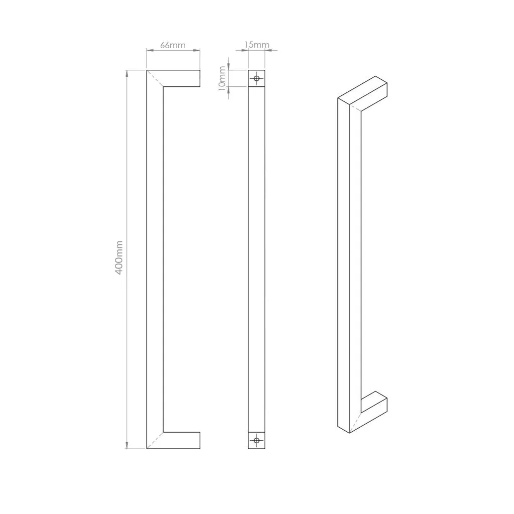 Concord XL 400mm Back to Back Double Door Pull Handle Pack - 8 Radius Cornered Hinges - Satin Stainless Steel