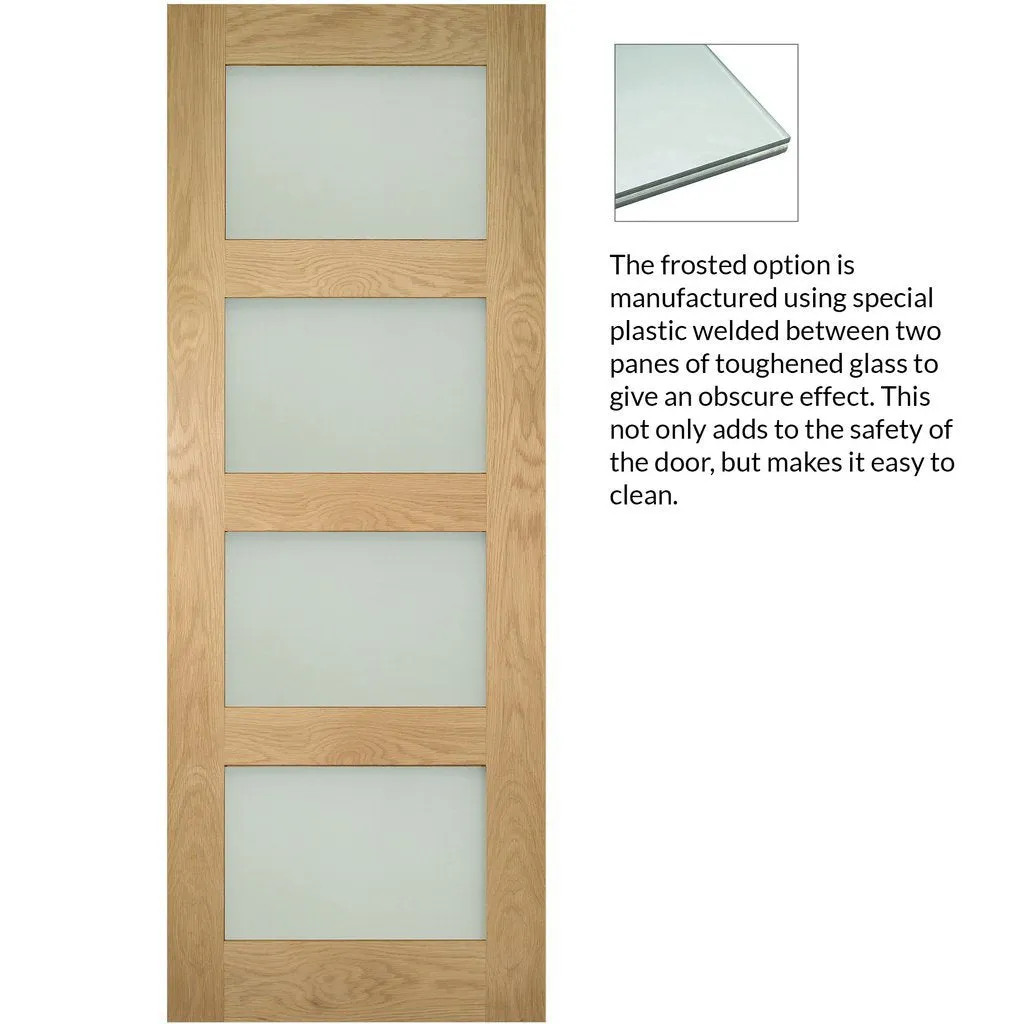 Coventry Oak Internal Door - Frosted Glass - Prefinished