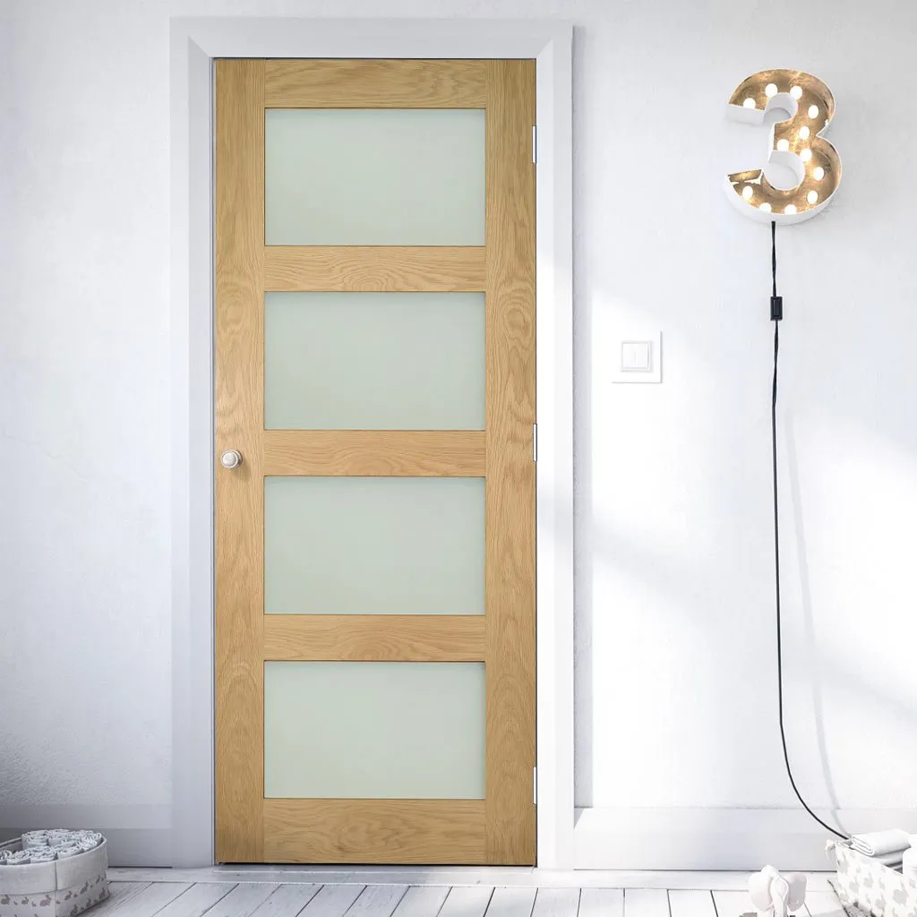 Coventry Oak Internal Door - Frosted Glass - Prefinished