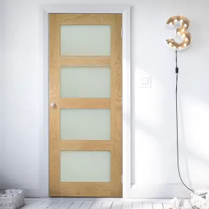 Coventry Oak Internal Door - Frosted Glass - Prefinished