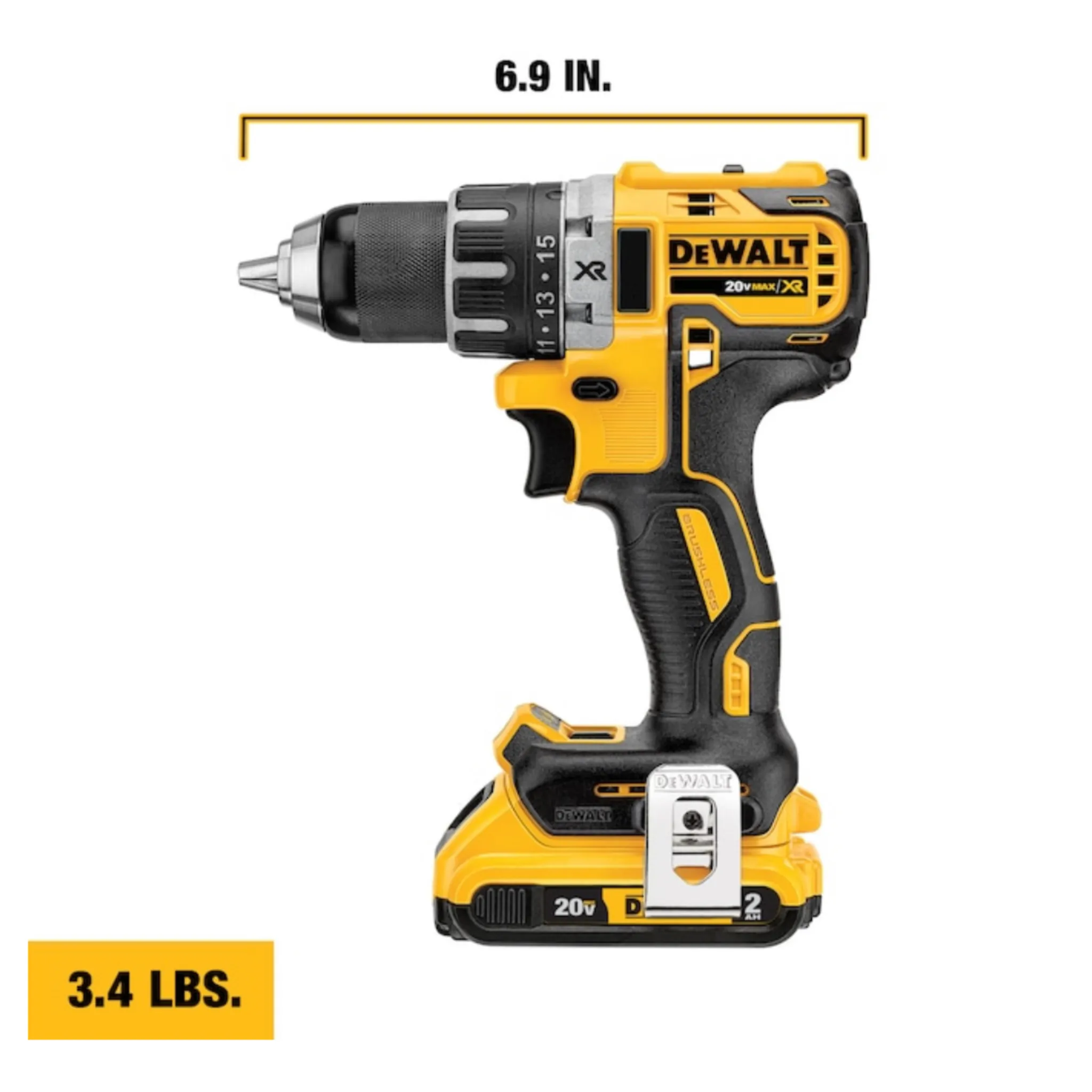 DEWALT XR 20-volt 1/2-in Brushless Cordless Drill (2 Li-ion Batteries Included and Charger Included)