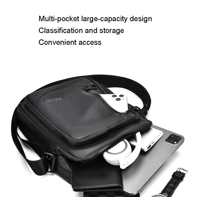 Durable Large Capacity Men Grey Shoulder Messenger Bag