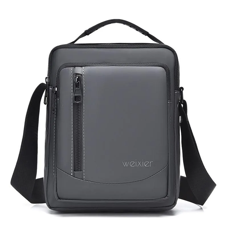 Durable Large Capacity Men Grey Shoulder Messenger Bag