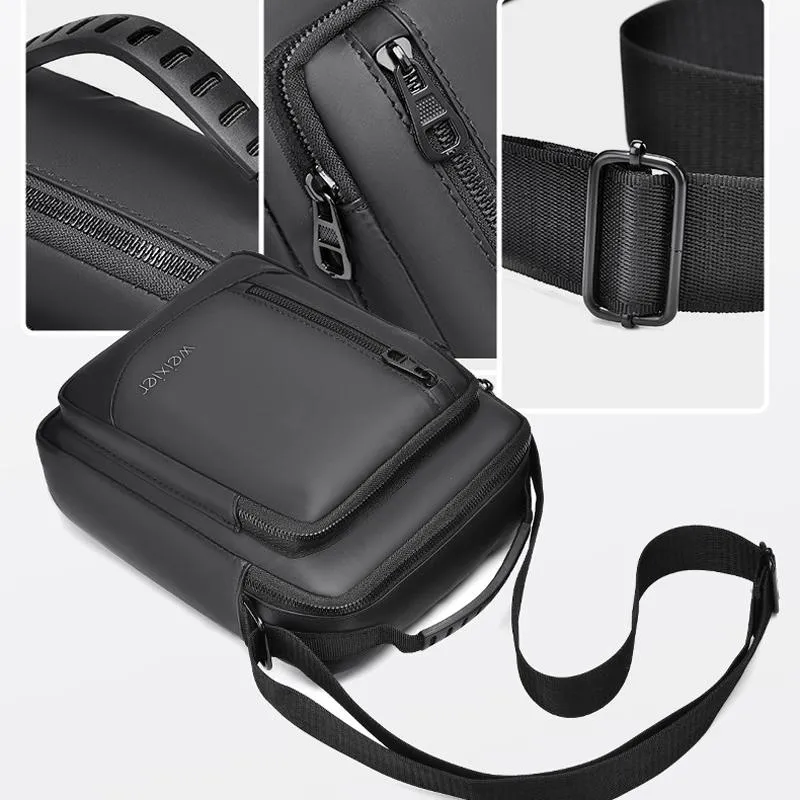 Durable Large Capacity Men Grey Shoulder Messenger Bag