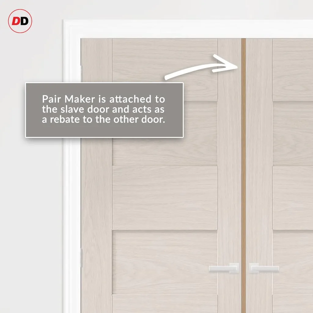 Ely 1 L Glazed Internal Door Pair - Unfinished