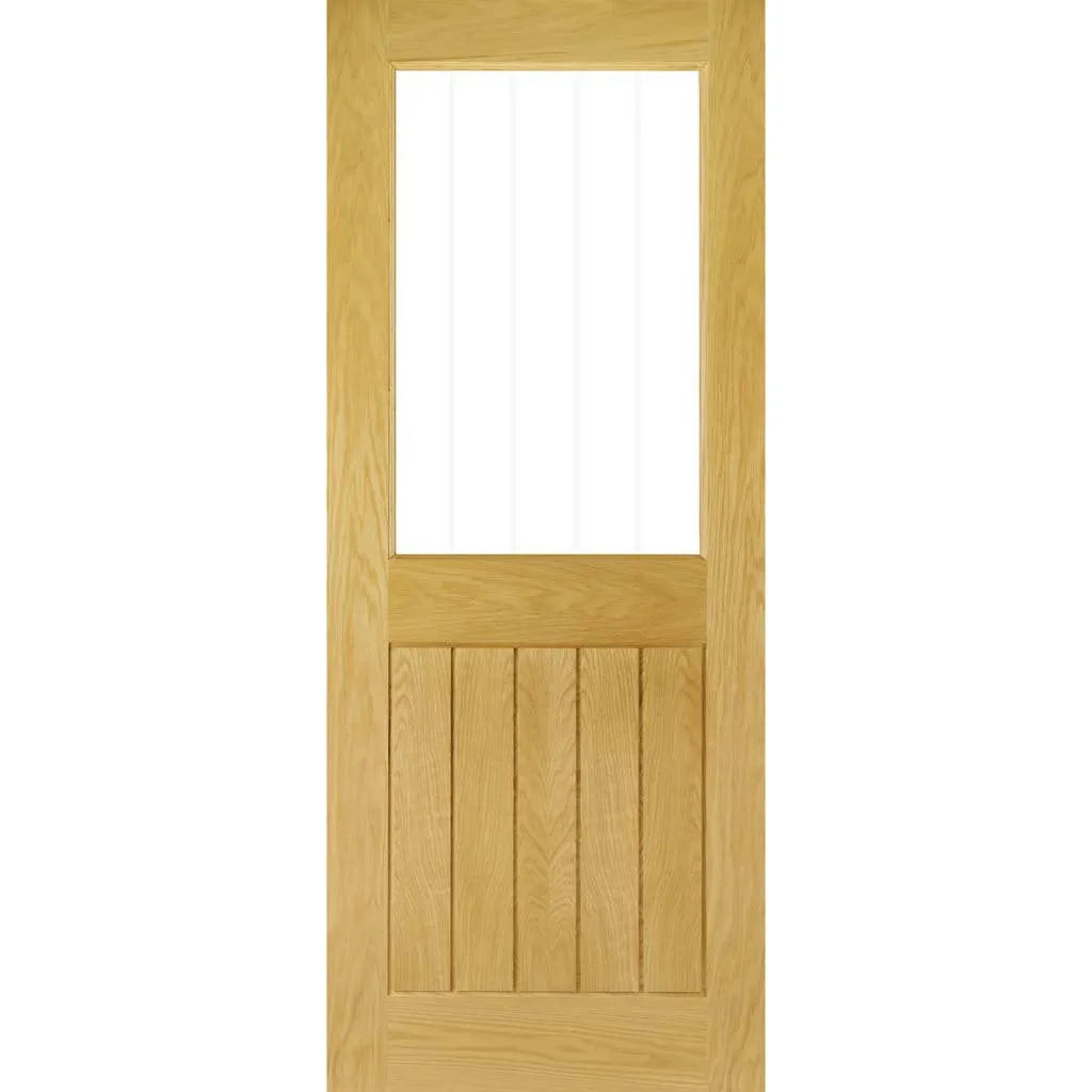 Ely 1 L Glazed Internal Door Pair - Unfinished