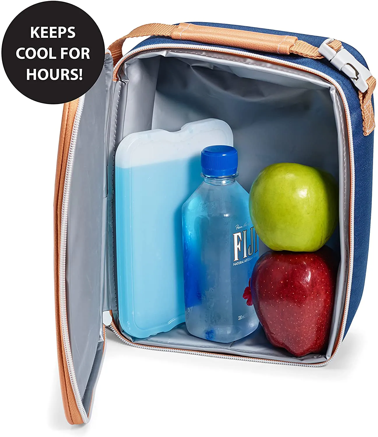 Fit & Fresh XL Cool Coolers Freezer Slim Ice Pack for Lunch Box, Set of 4, Large, Blue