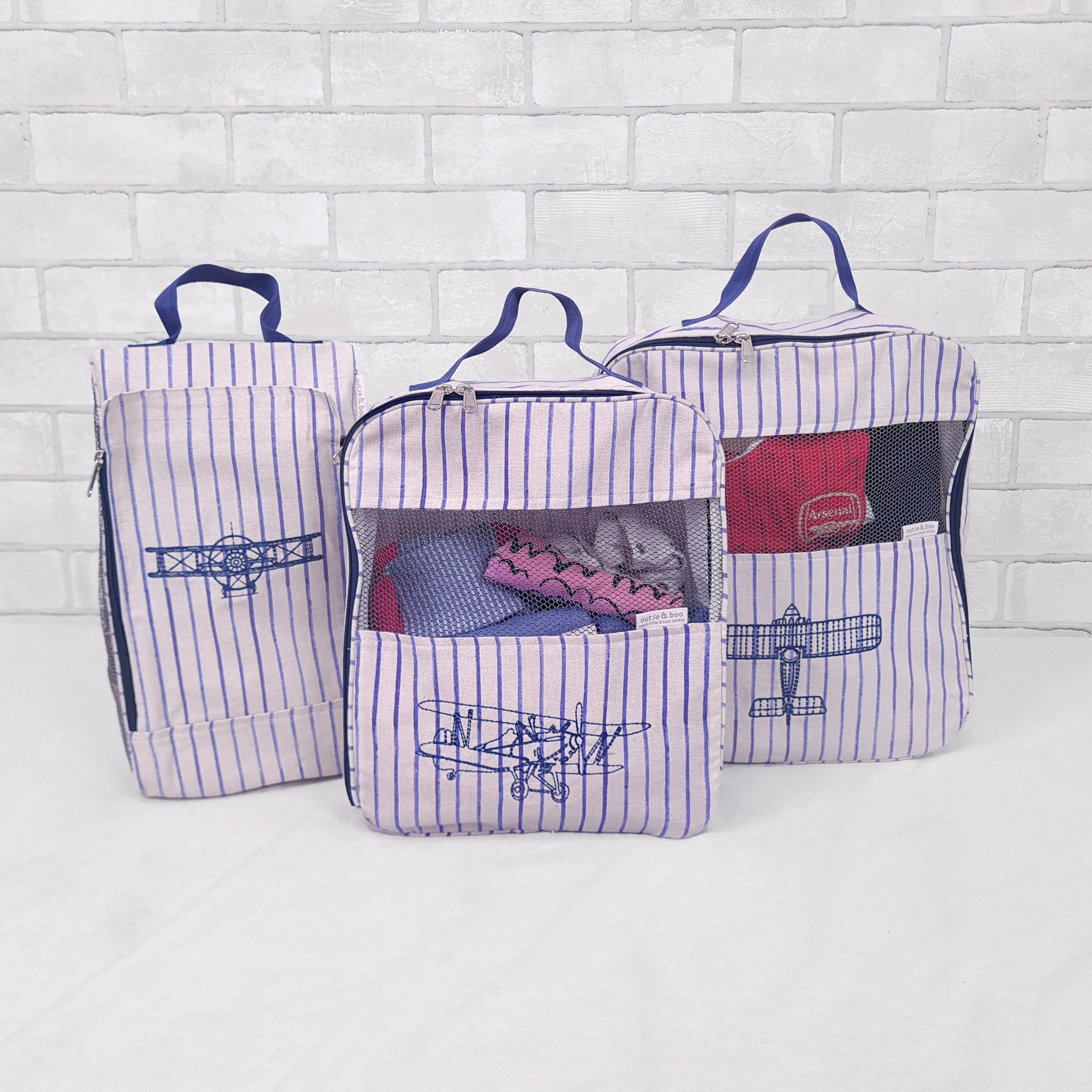 Fly Away With Me Organizer Bags  (Set of 3) Small Organizer Bag     Big Organizer Bag     Shoe Bag