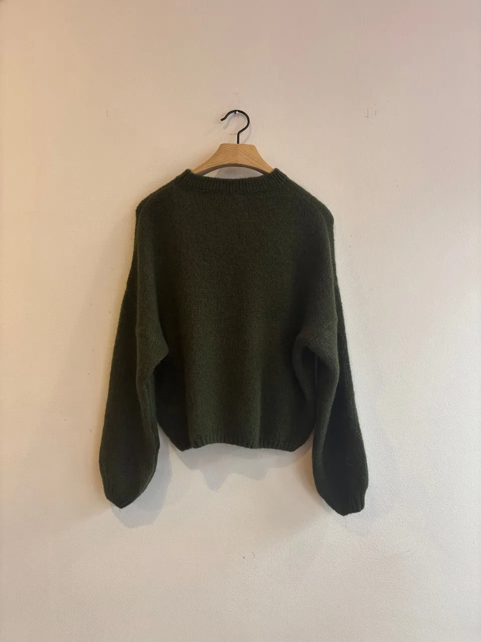 Forest Green Mohair Balloon Sleeve Jumper