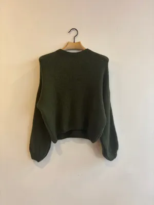Forest Green Mohair Balloon Sleeve Jumper
