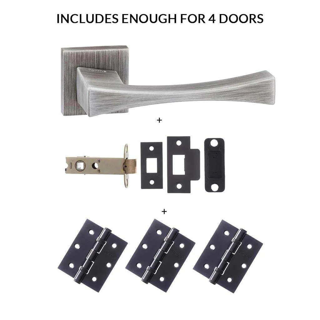 Four Pack Forme Artemide Designer Lever on Minimal Square Rose Urban Graphite Combo Handle Pack