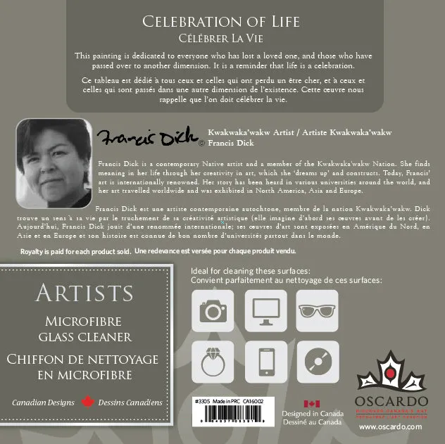 Francis Dick Celebration of Life Microfibre Glass Cleaner