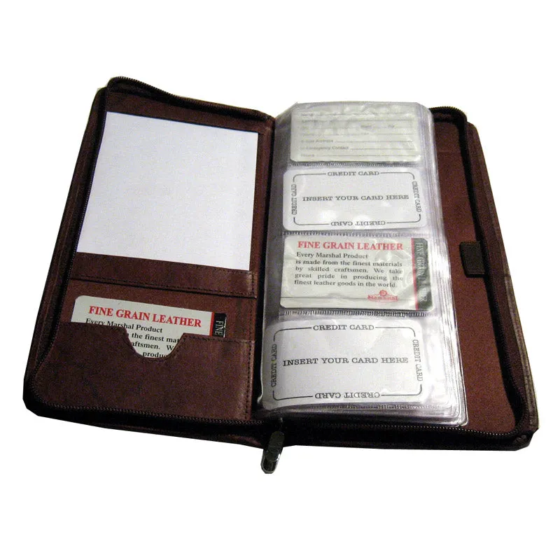 Genuine Leather Business Card Organizer Home Office 160 Holder Organizer Bdy New