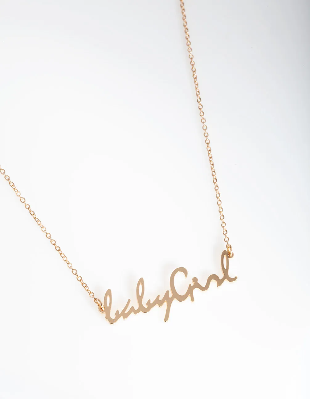 Gold "Baby Girl" Charm Necklace