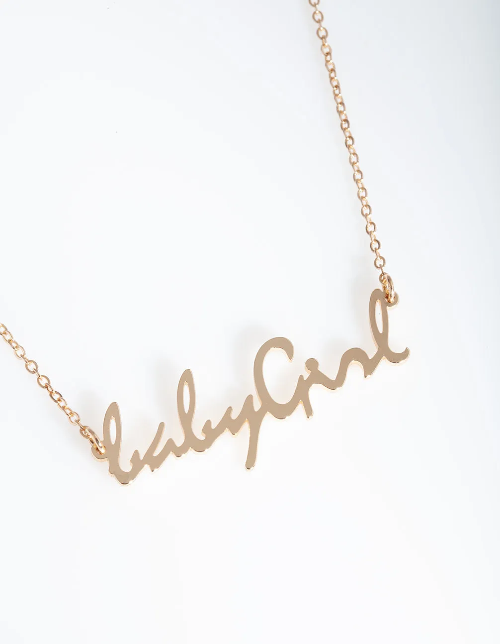 Gold "Baby Girl" Charm Necklace
