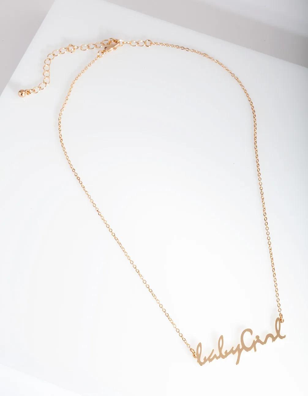 Gold "Baby Girl" Charm Necklace