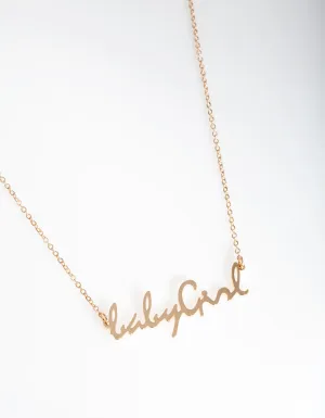Gold "Baby Girl" Charm Necklace